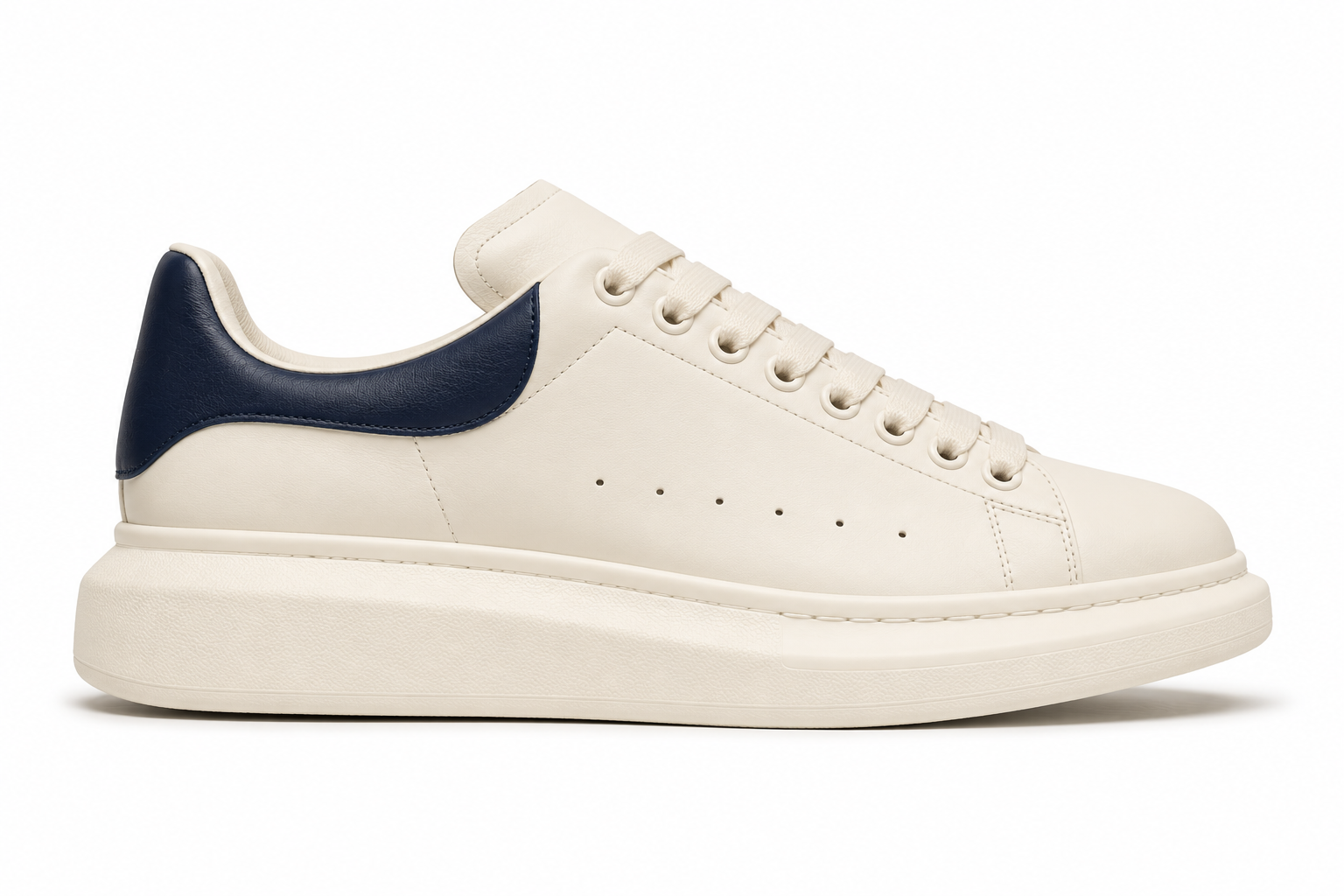 Oversized “Cream Dark Blue”